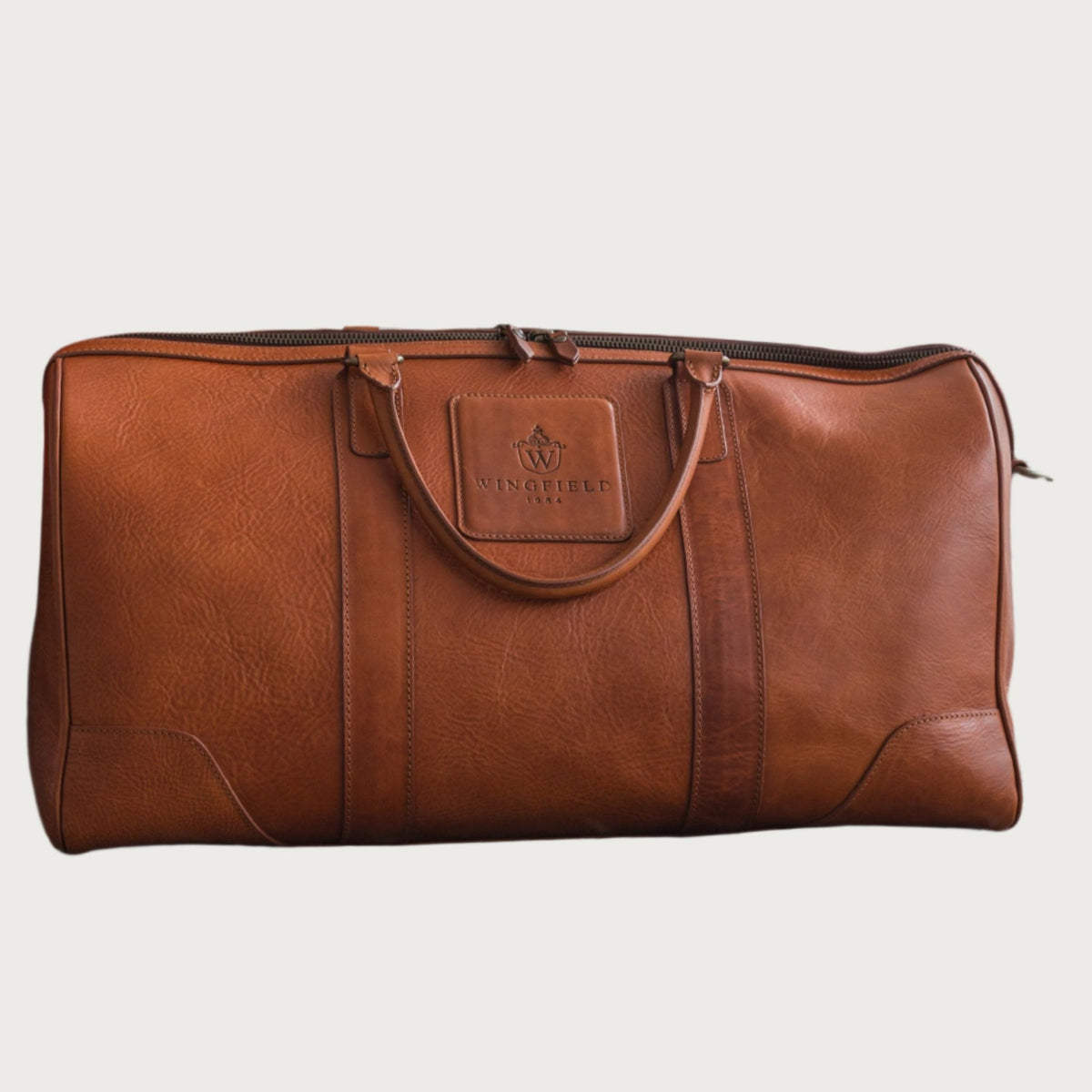 Vegetable-tanned Wingfield leather duffel bag from OAK & ELK, a leather choice for buyers asking about chromium VI in leather
