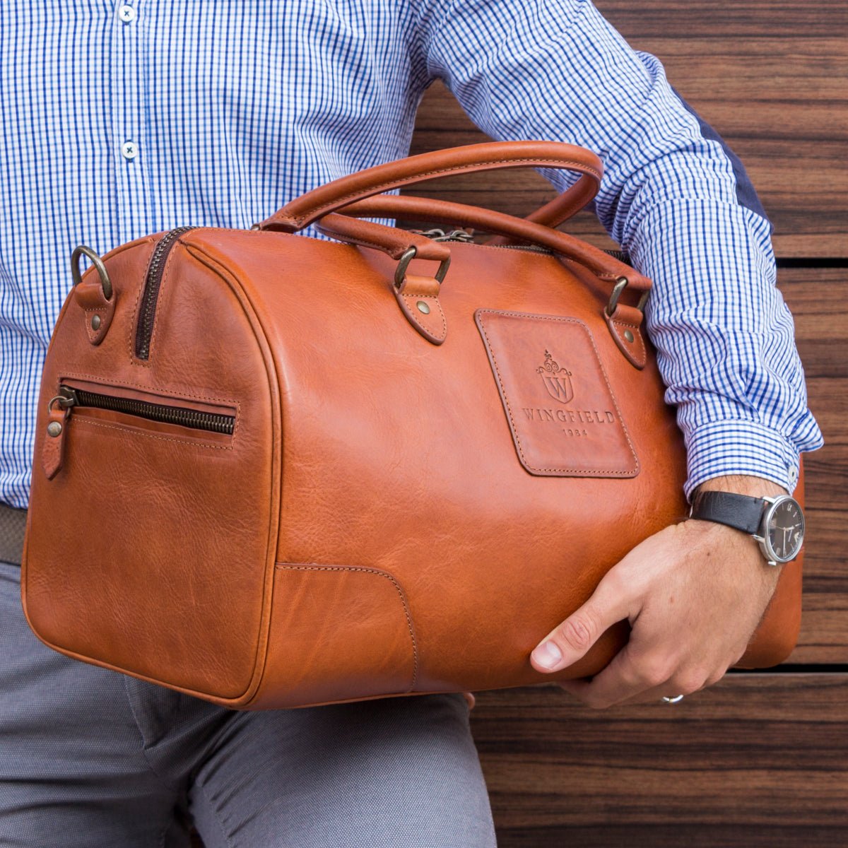 Duffel bag on airport tarmac – travel-ready, durable bags for all your weekend or long-haul adventures.