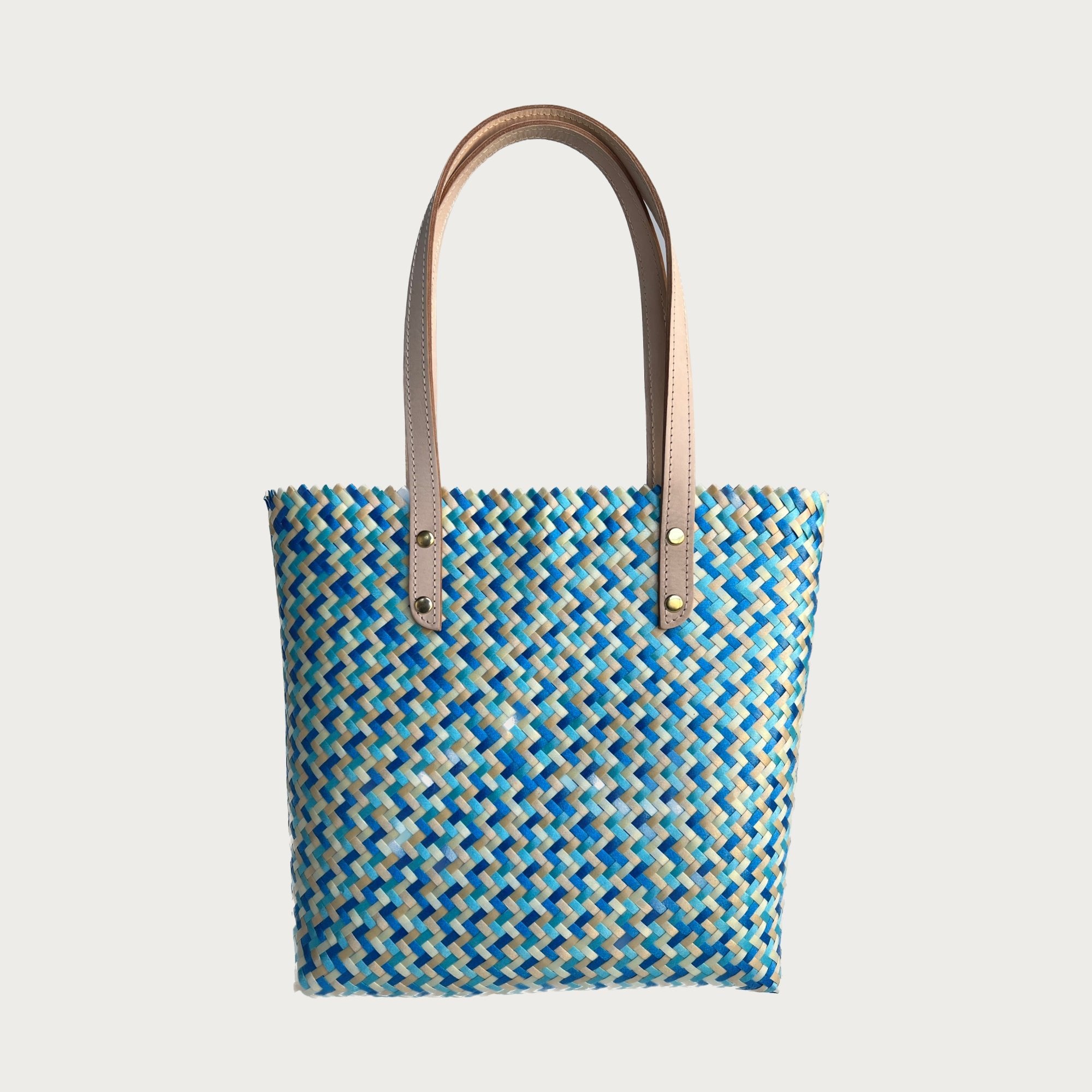 Ana Woven Leather & Plastic Tote Bag - OAK & ELK