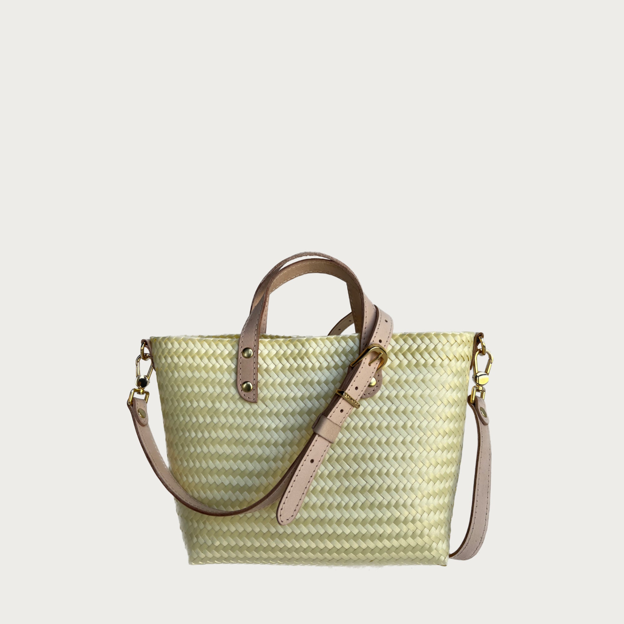 Ana Woven Leather & Plastic Crossbody Bag - OAK & ELK