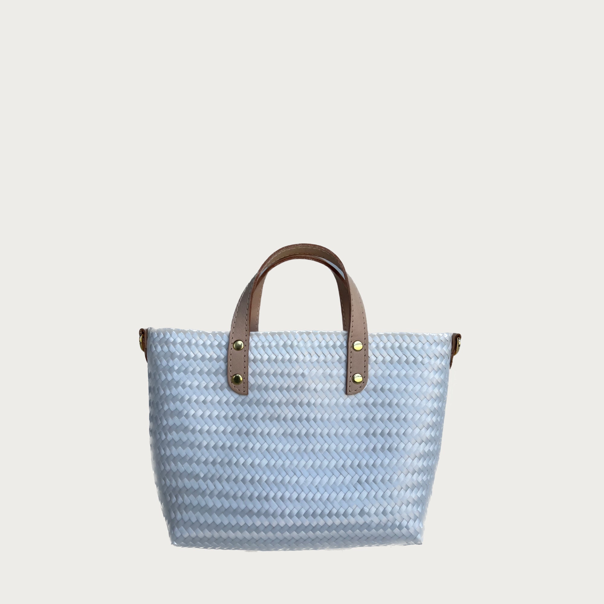 Ana Woven Leather & Plastic Crossbody Bag - OAK & ELK