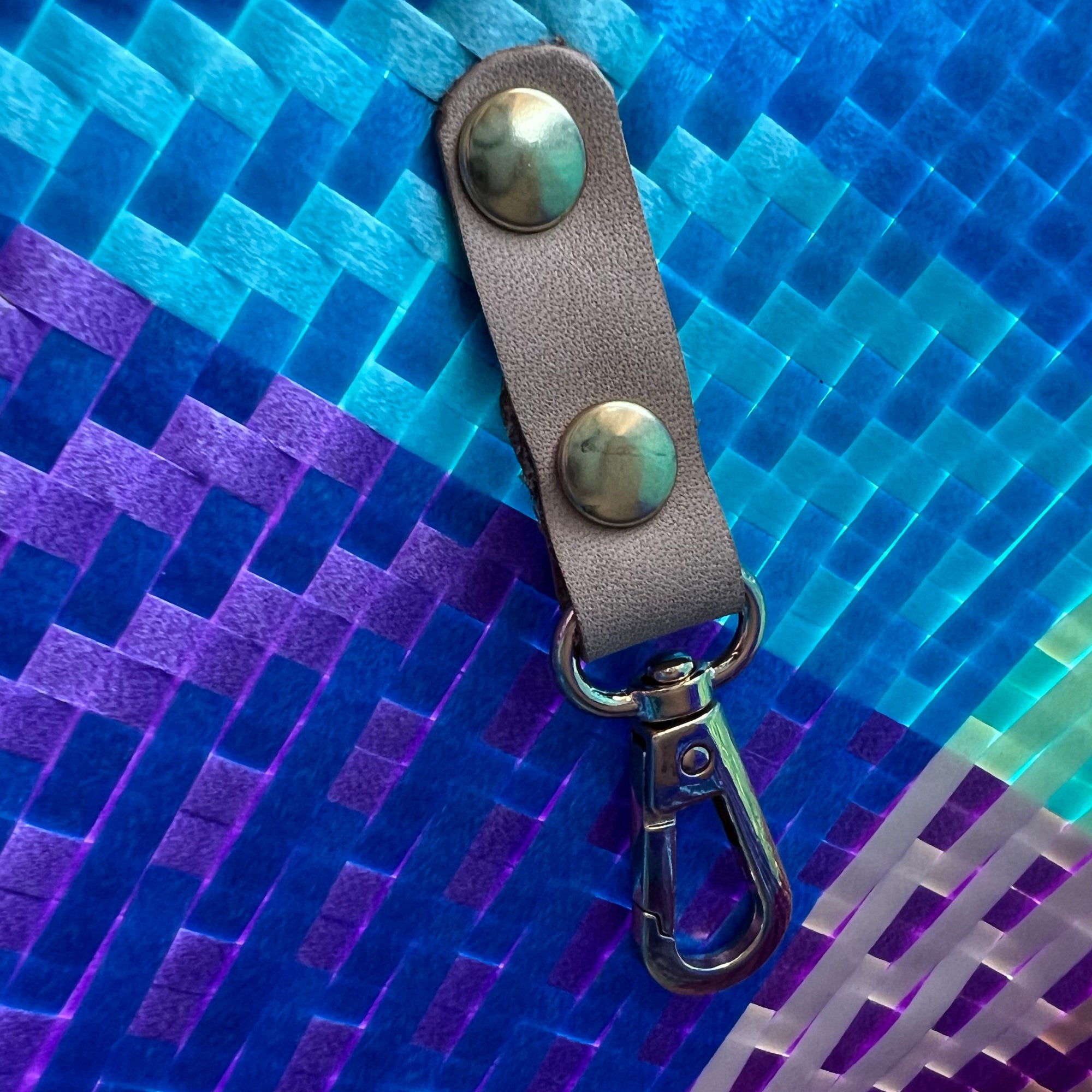 Ana Woven Leather & Plastic Crossbody Bag - OAK & ELK