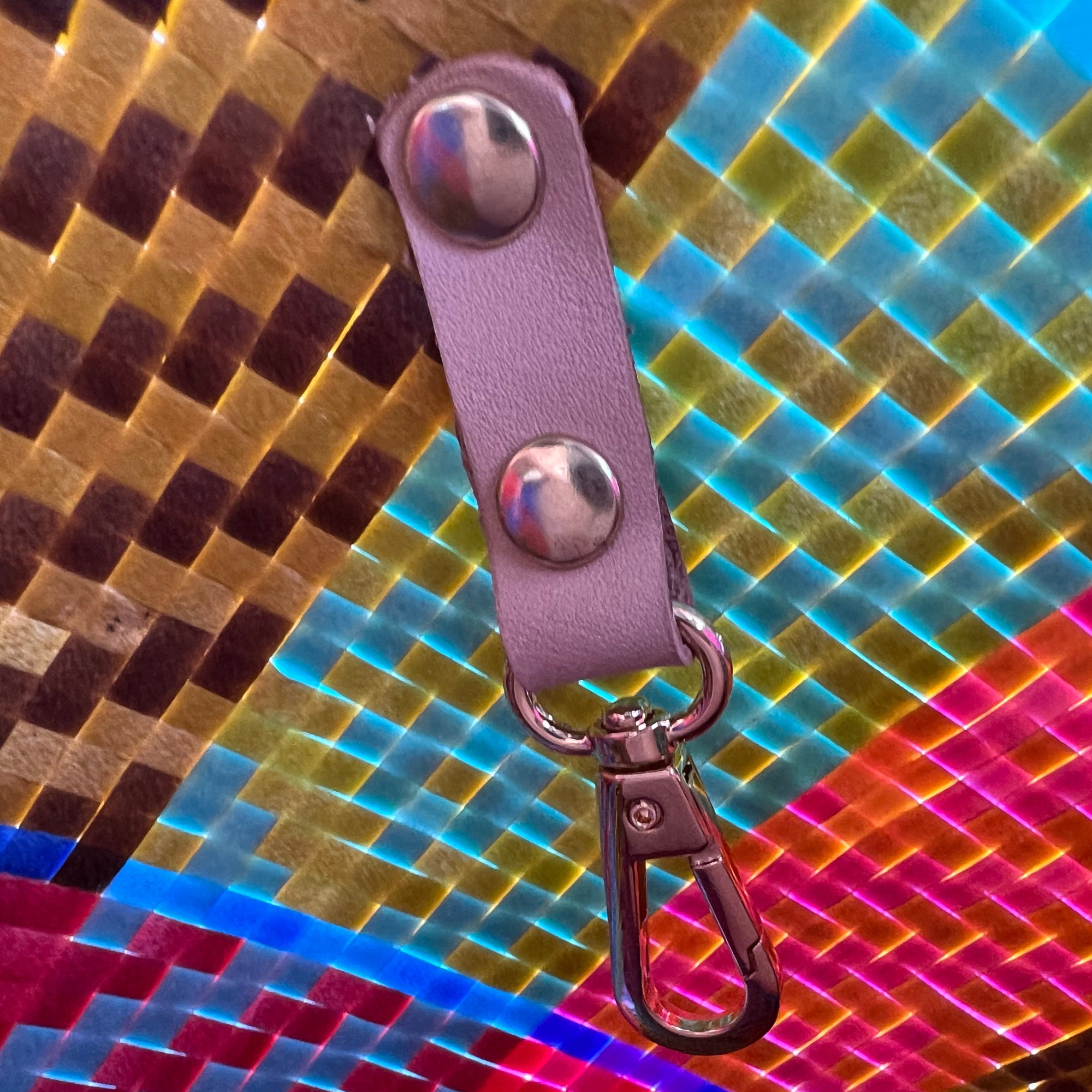 Ana Woven Leather & Plastic Crossbody Bag - OAK & ELK