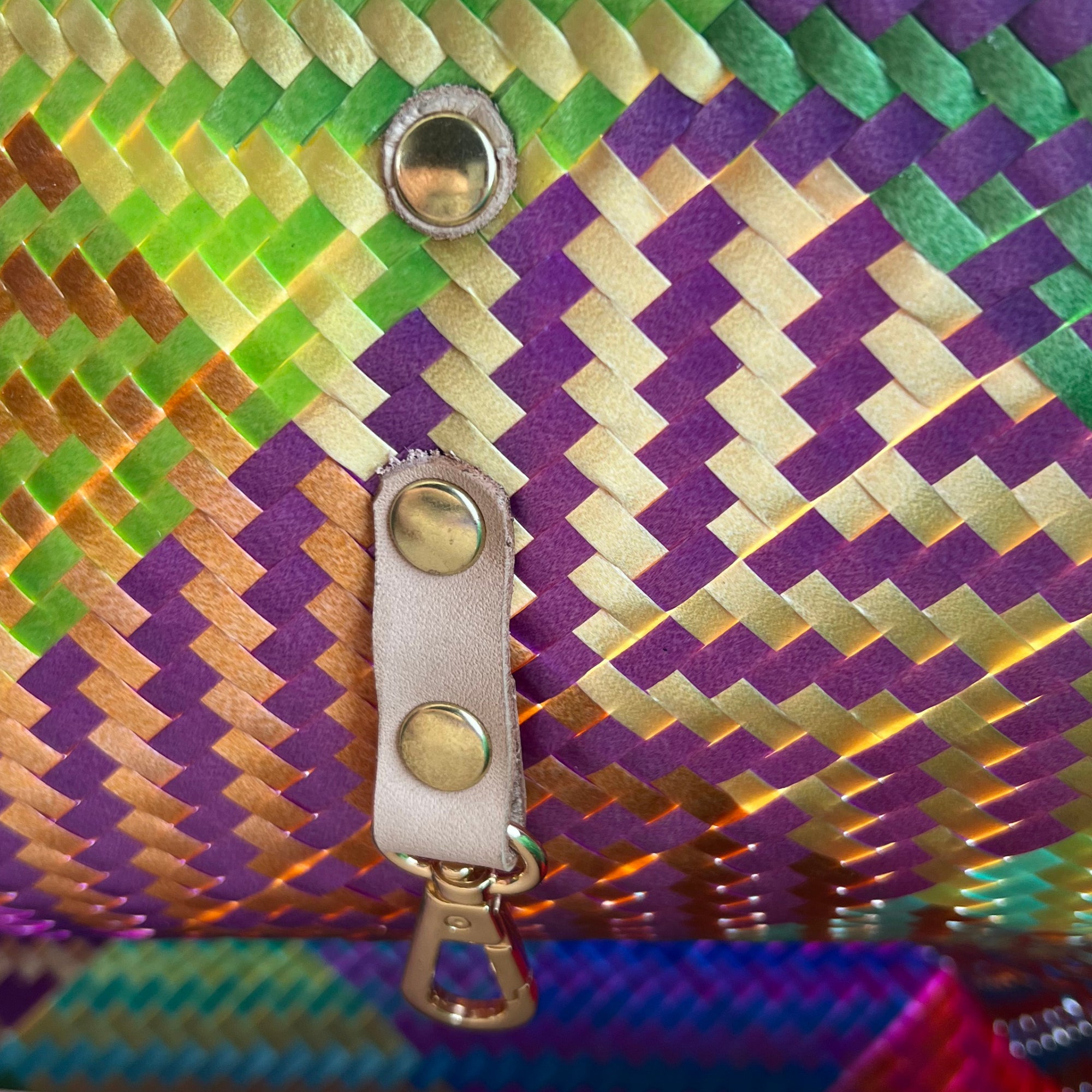 Ana Woven Leather & Plastic Tote Bag - OAK & ELK