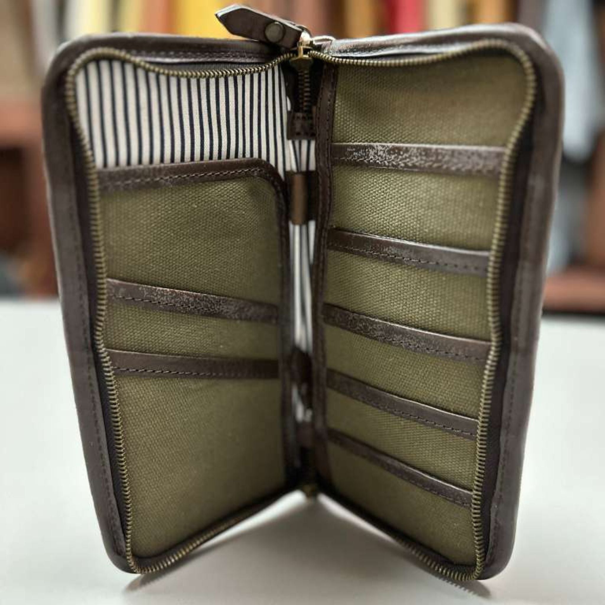 Wingfield Canvas Passport Wallet – Handcrafted Leather by OAK & ELK