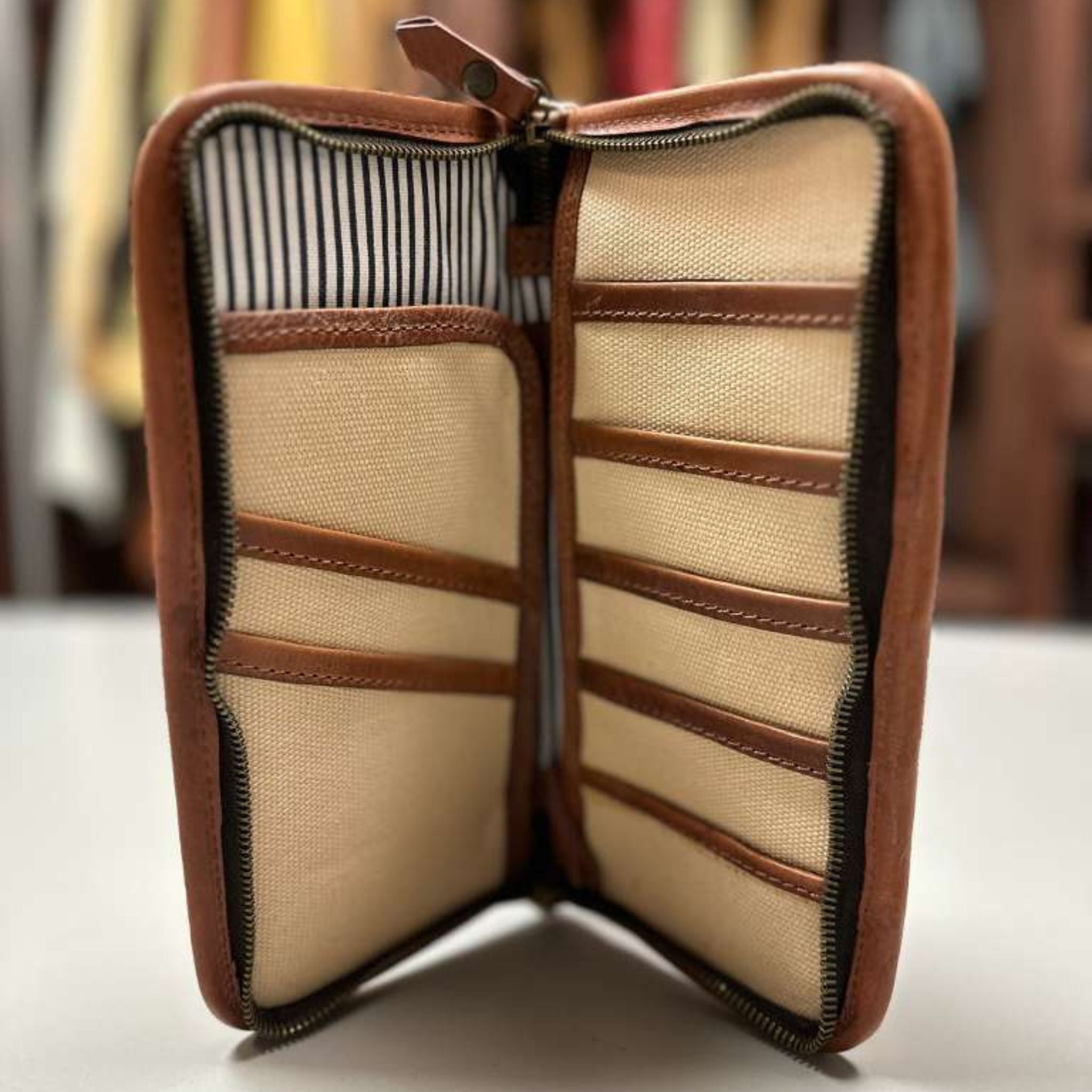 Wingfield Canvas Passport Wallet – Handcrafted Leather by OAK & ELK