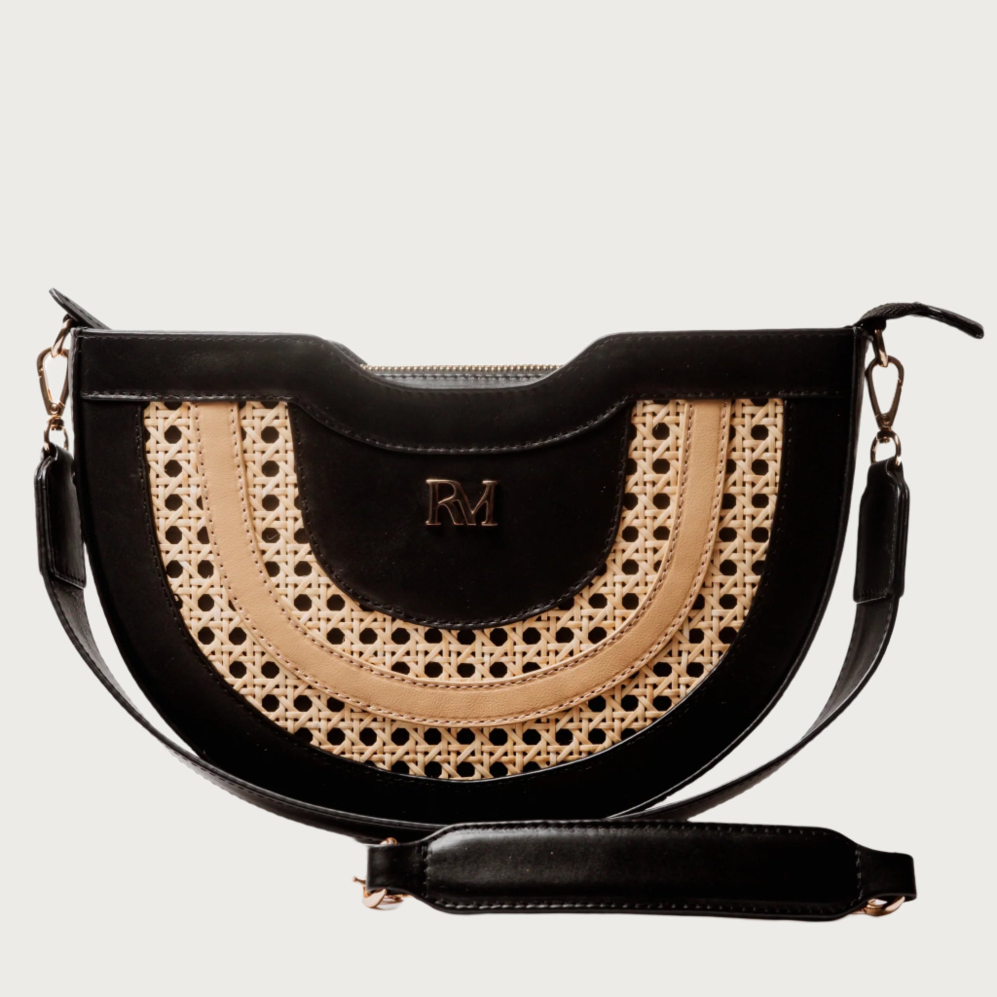 Dayami Half-Moon Crossbody Handbag – Cane & Leather - OAK & ELK