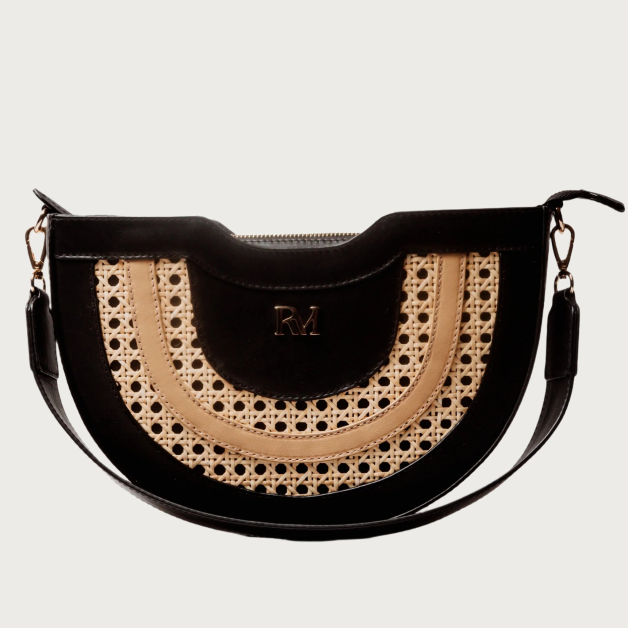 Dayami Half-Moon Crossbody Handbag – Cane & Leather - OAK & ELK