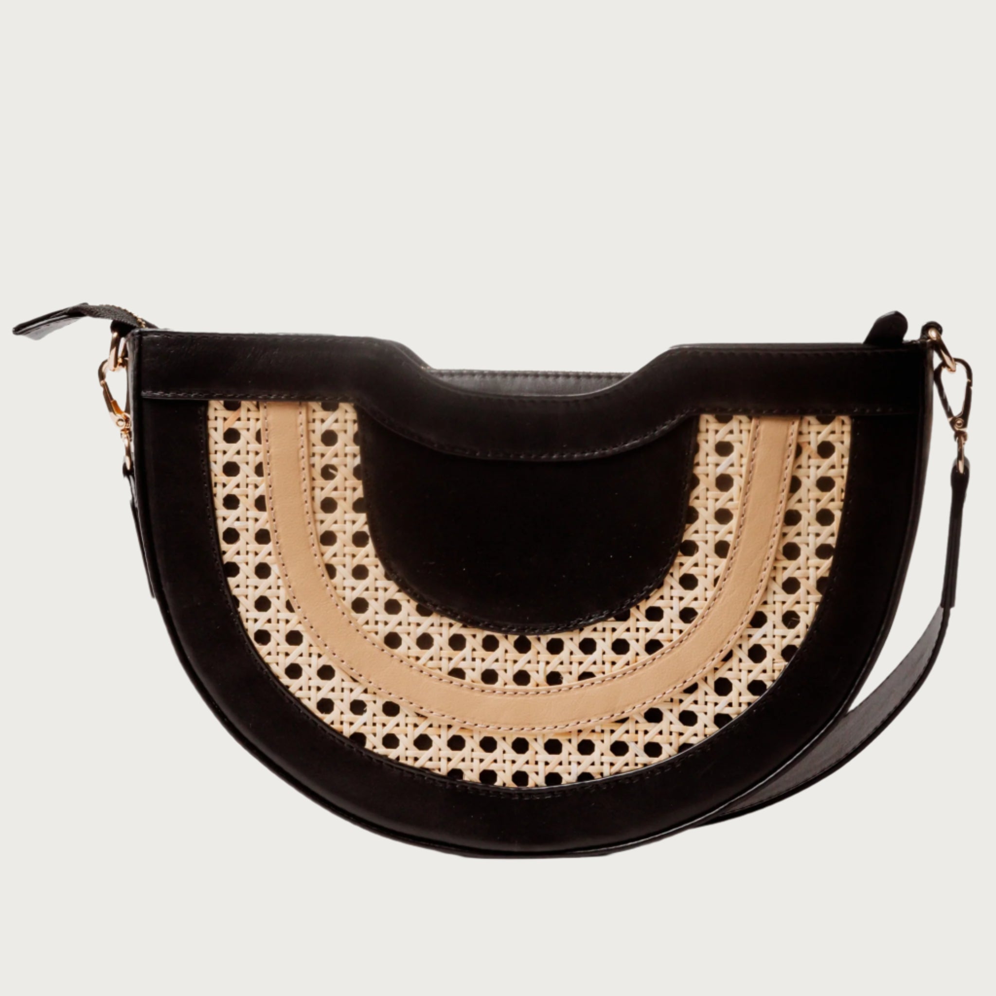 Dayami Half-Moon Crossbody Handbag – Cane & Leather - OAK & ELK
