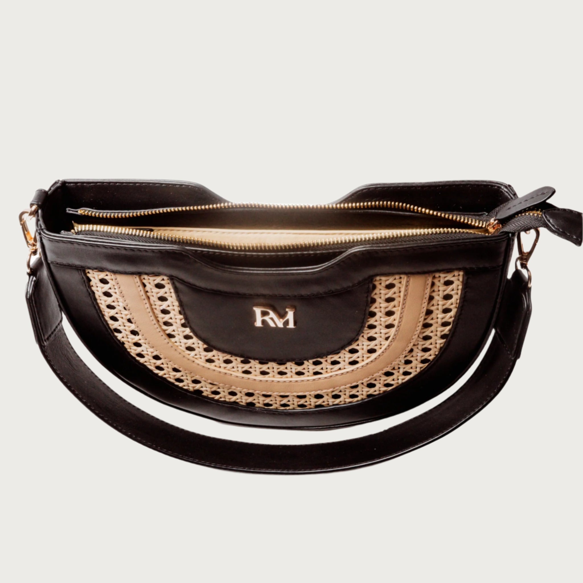Dayami Half-Moon Crossbody Handbag – Cane & Leather - OAK & ELK