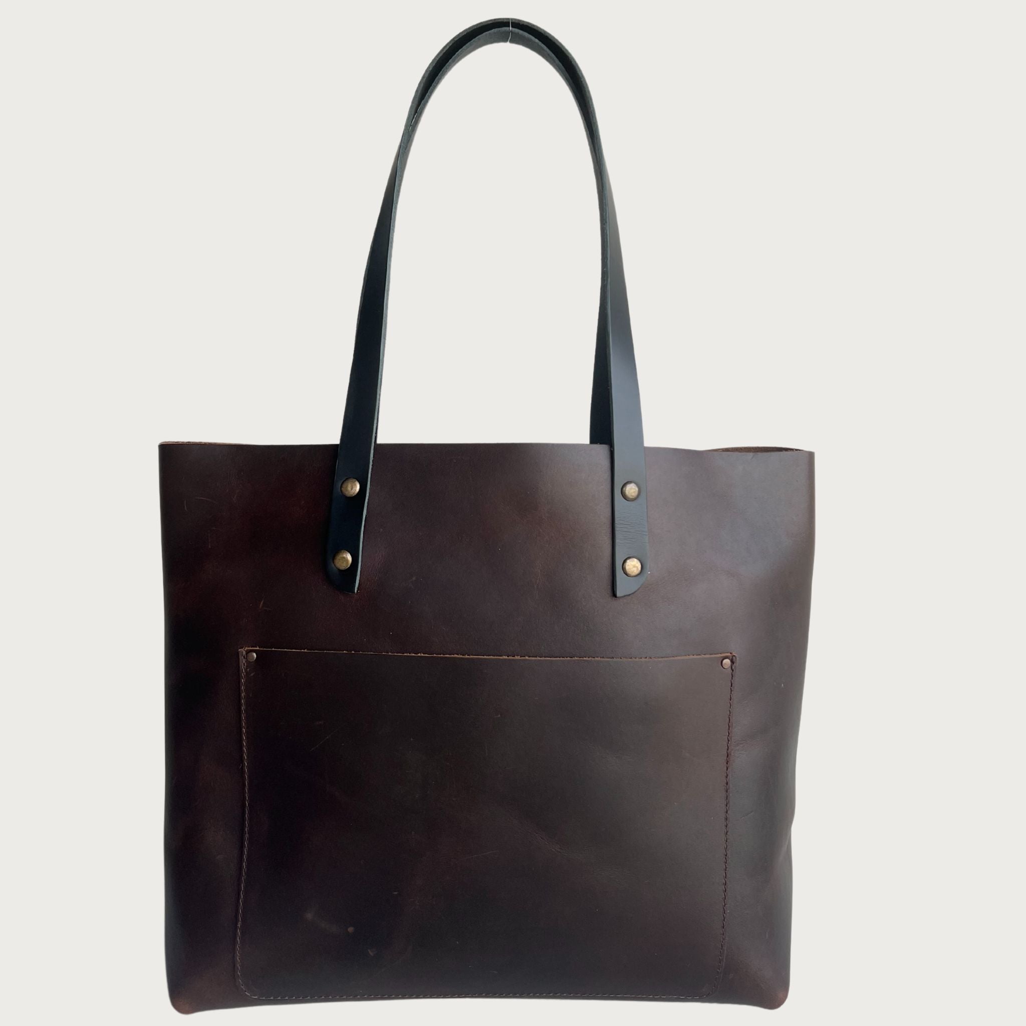 Full grain leather tote bag – Classic design by OAK & ELK, unlined, spacious, handmade and perfect for everyday use