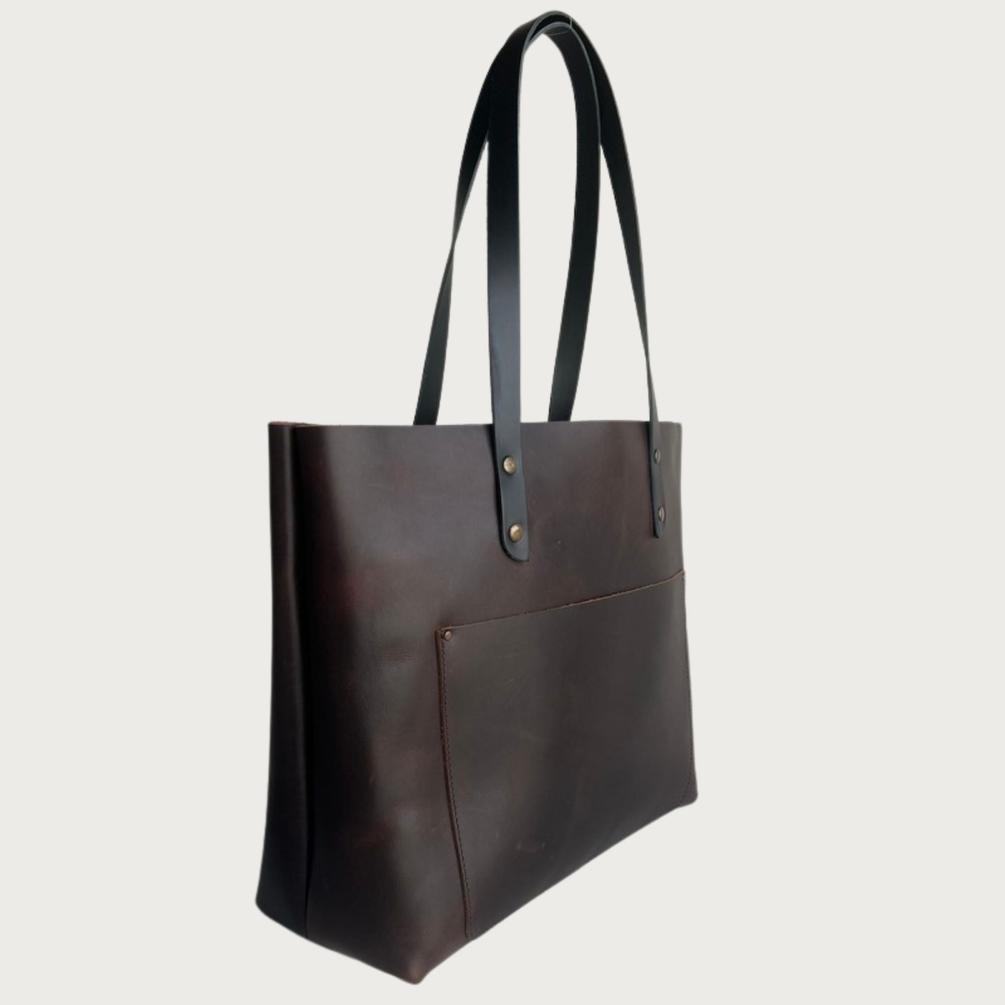 Full grain leather tote bag – Classic design by OAK & ELK, unlined, spacious, handmade and perfect for everyday use