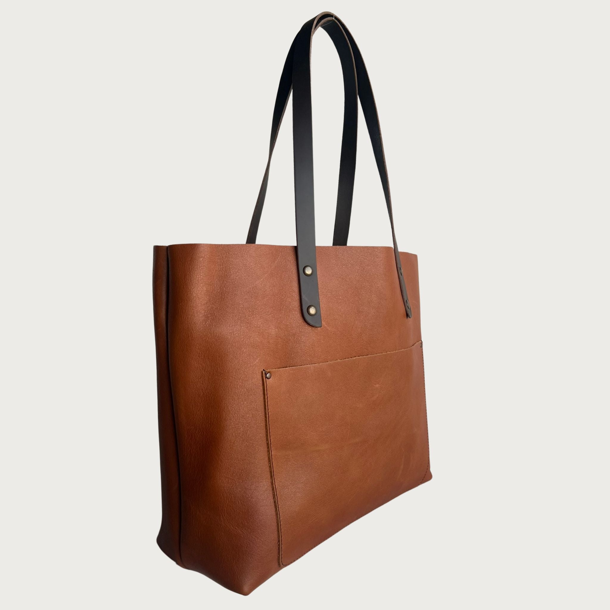 Full grain leather tote bag – Classic design by OAK & ELK, unlined, spacious, handmade and perfect for everyday use