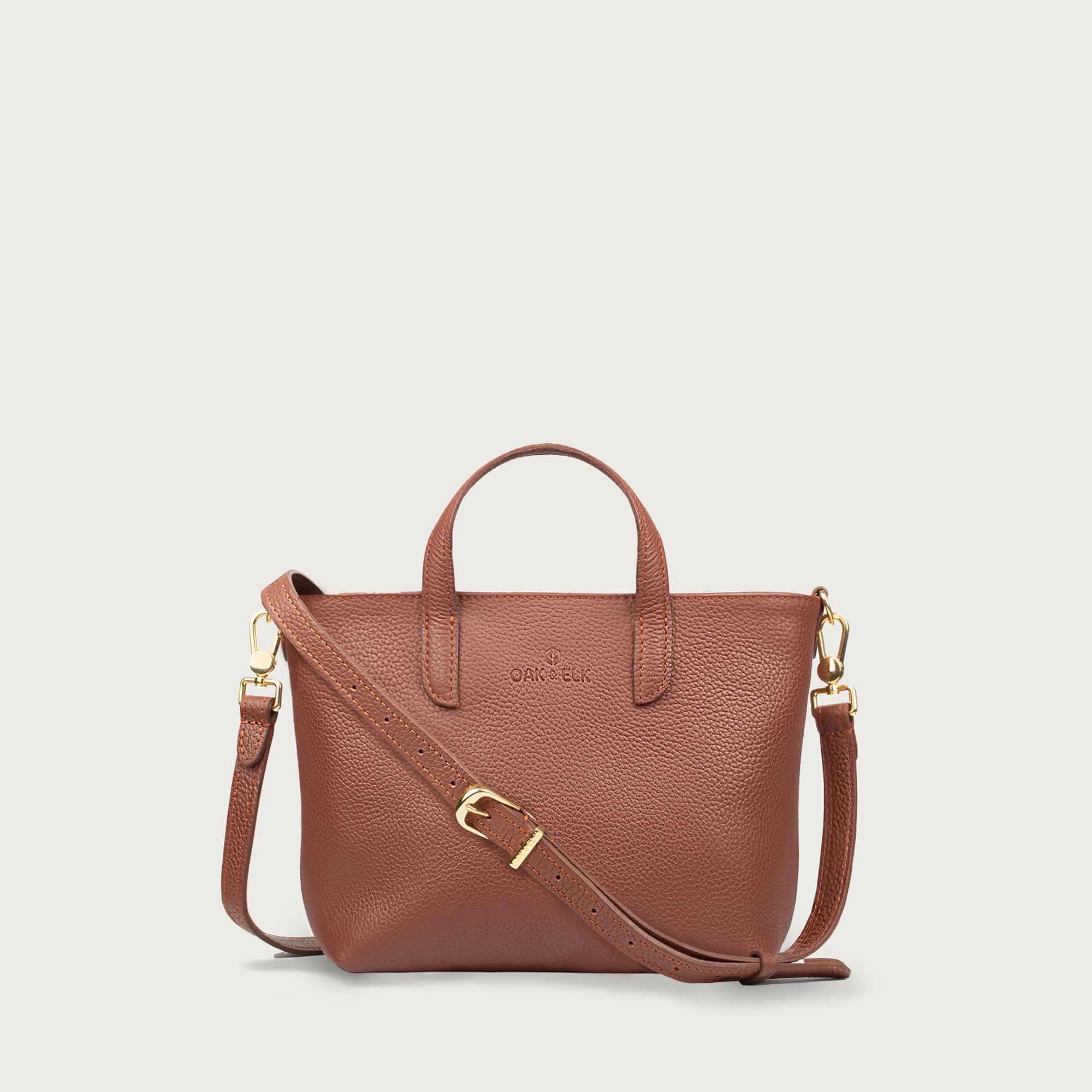 Leather crossbody bag – Emily by OAK & ELK, full grain leather with zipper closure, adjustable strap and inner pocket