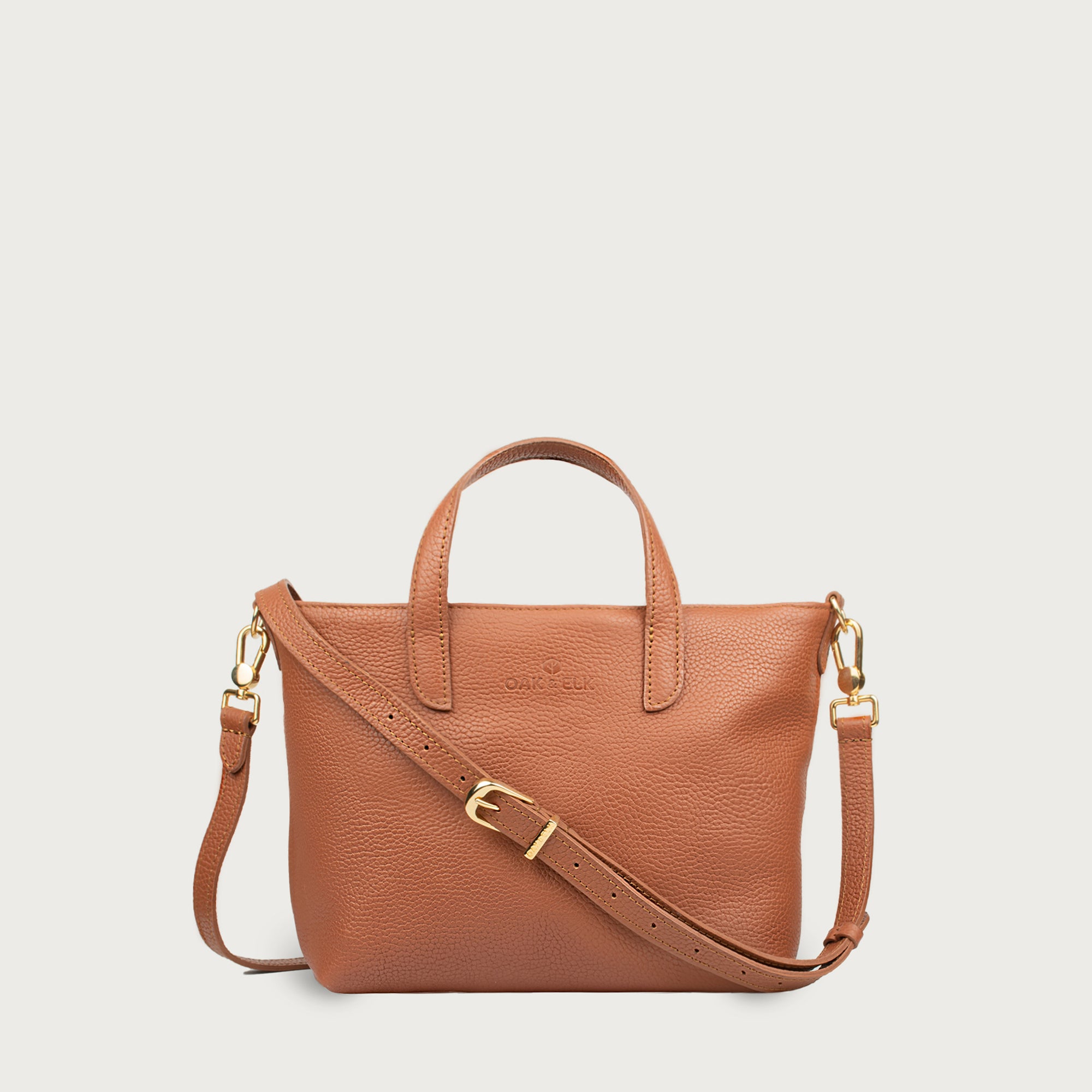 Leather crossbody bag – Emily by OAK & ELK, full grain leather with zipper closure, adjustable strap and inner pocket