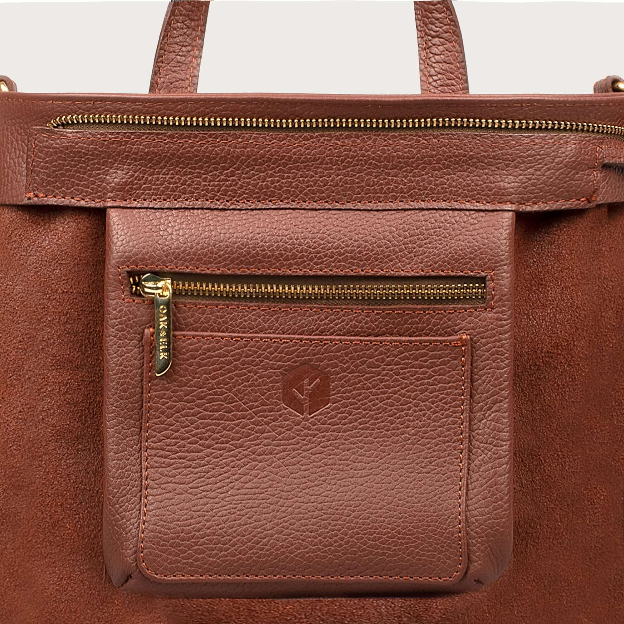 Leather crossbody bag – Emily by OAK & ELK, full grain leather with zipper closure, adjustable strap and inner pocket