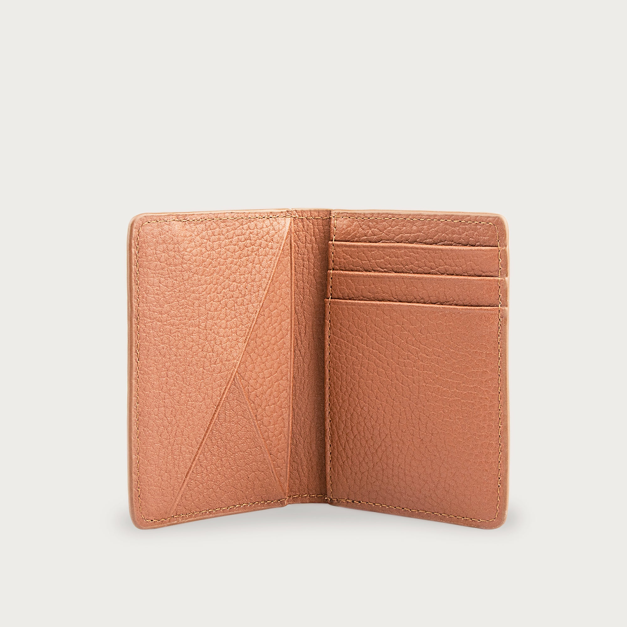 Slim leather pocket organizer with card slots and central pocket — ideal for minimalist everyday carry. OAK & ELK.