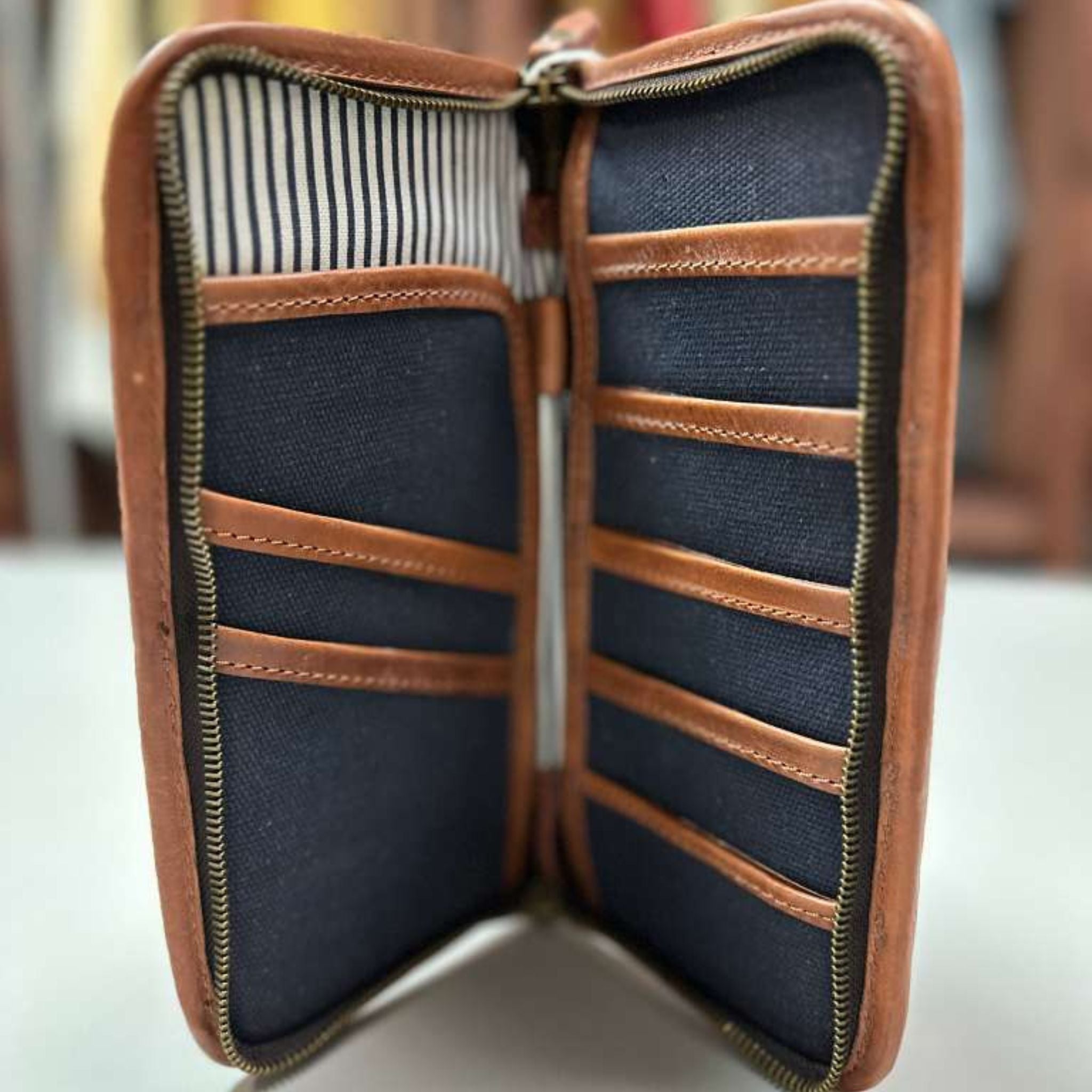 Wingfield Canvas Passport Wallet – Handcrafted Leather by OAK & ELK