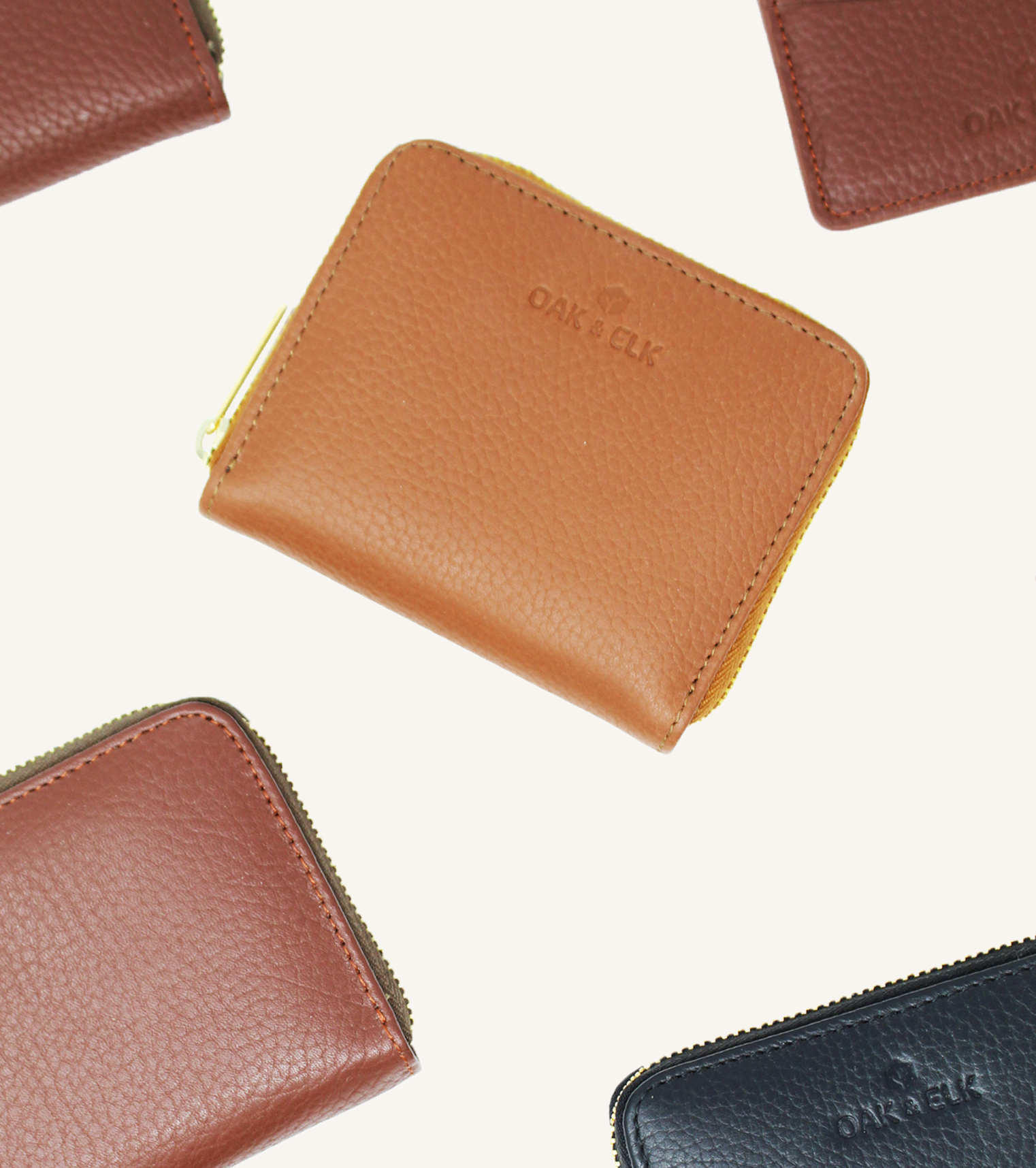 Ivy Leather Small Wallet- Oak & Elk