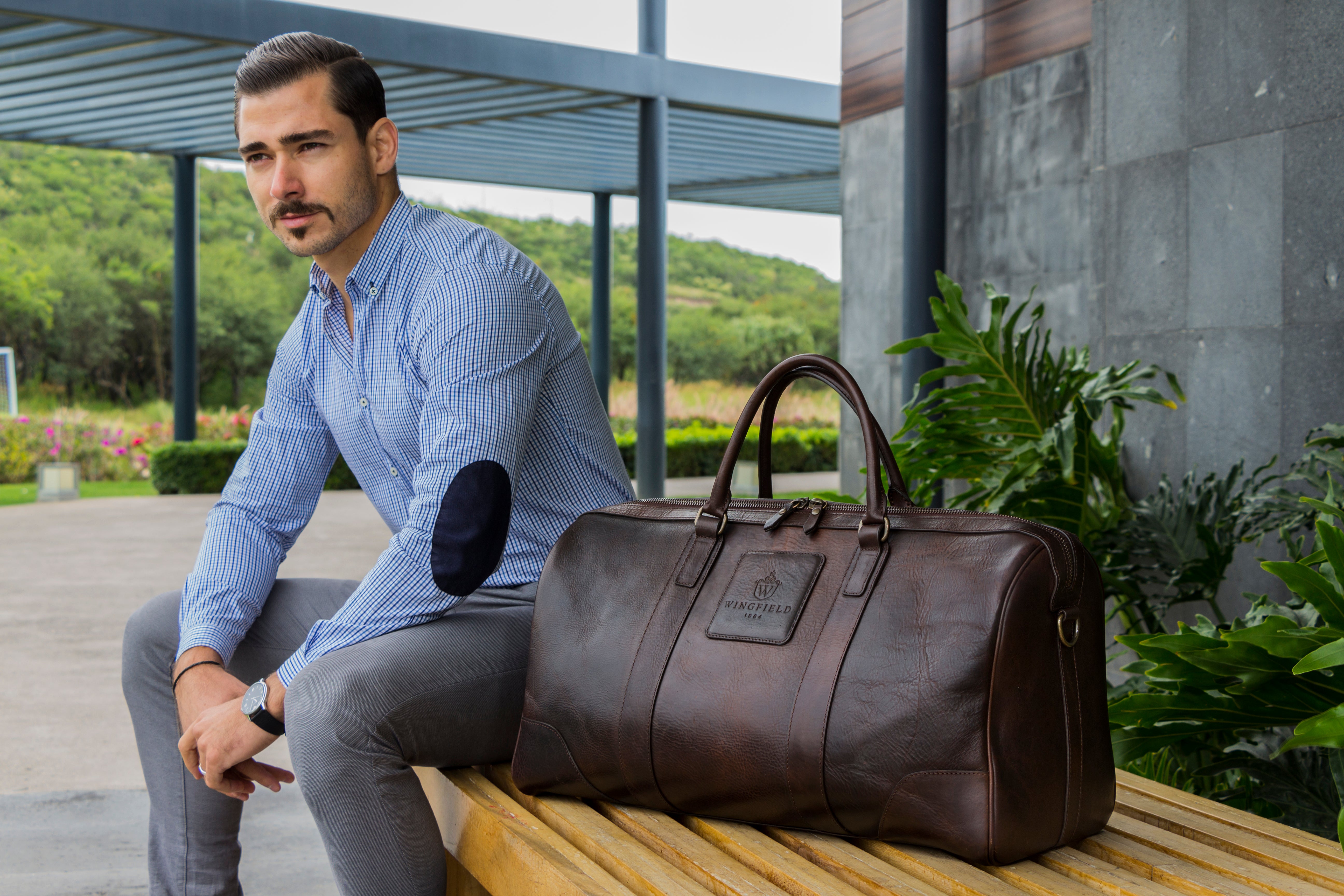 ロンパ、ハット Leather Duffel Bag – Wingfield Large by OAK & ELK