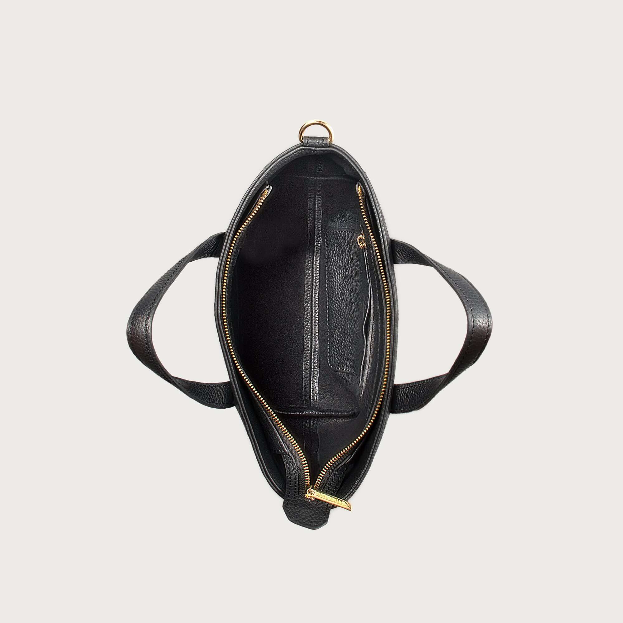 Leather Crossbody Bag with Golden Hardware Strap - Perfect Size