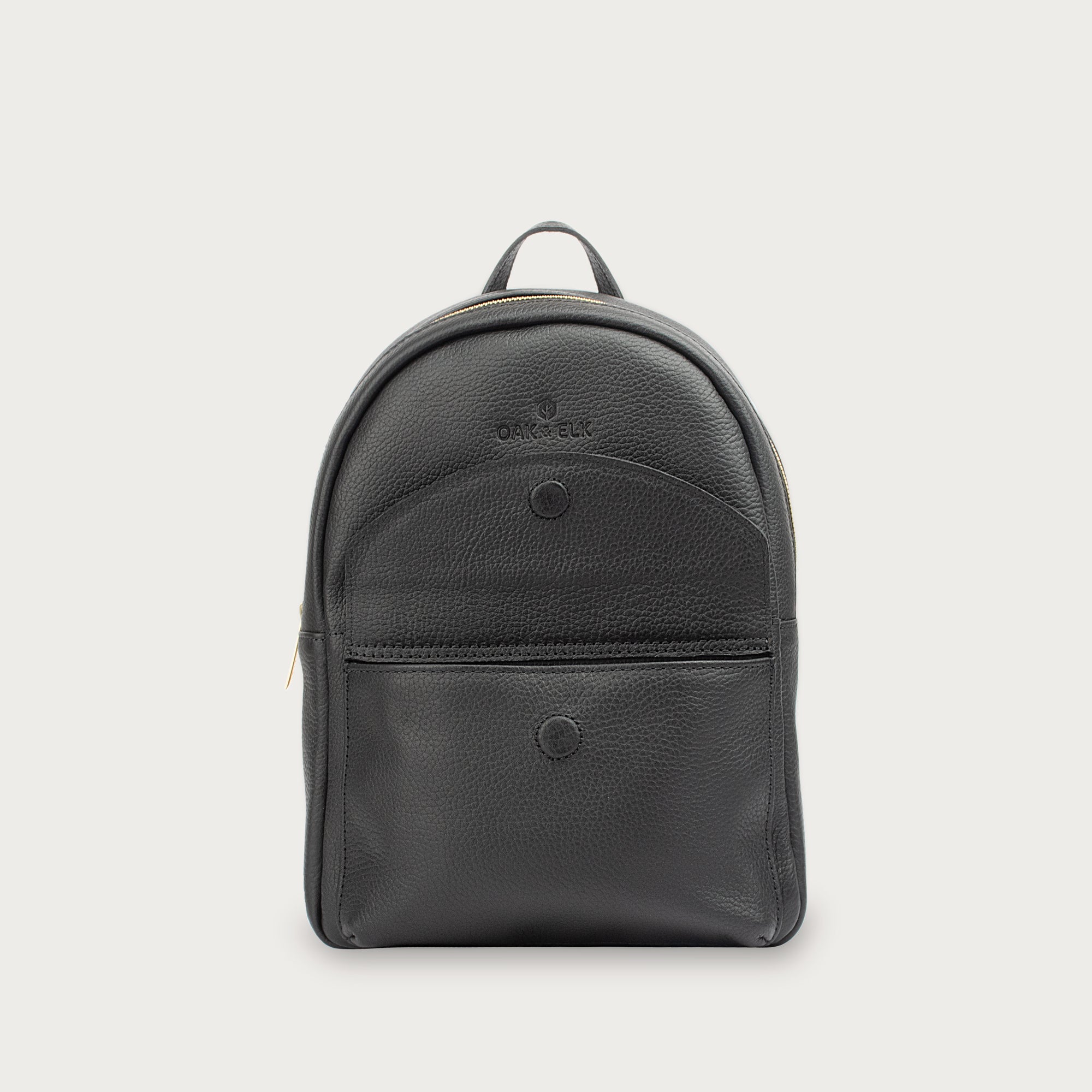 Leather Backpack, multiple pockets and zipper by OAK & ELK