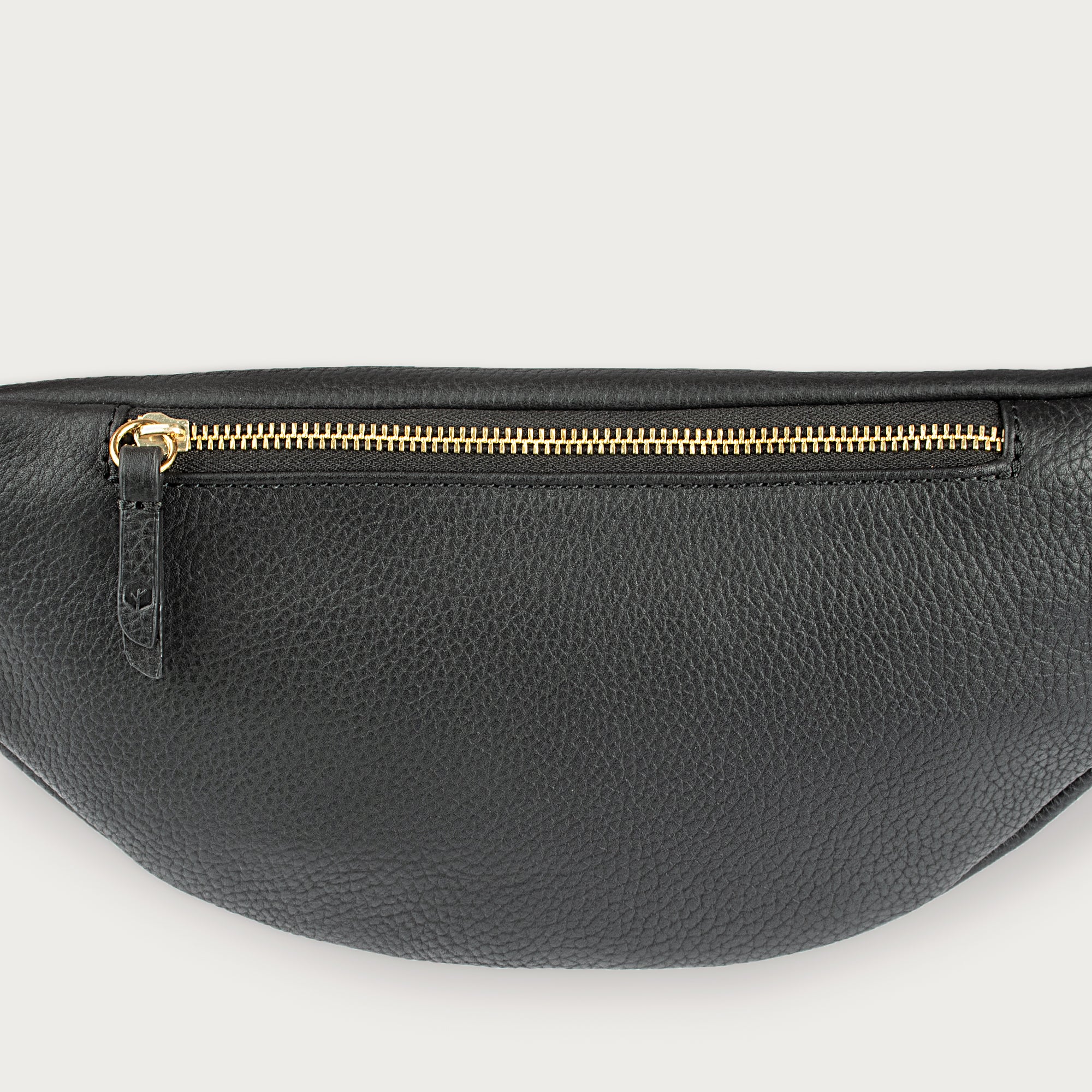 Large Leather Belt Fanny Bag, multiple zippers by OAK & ELK