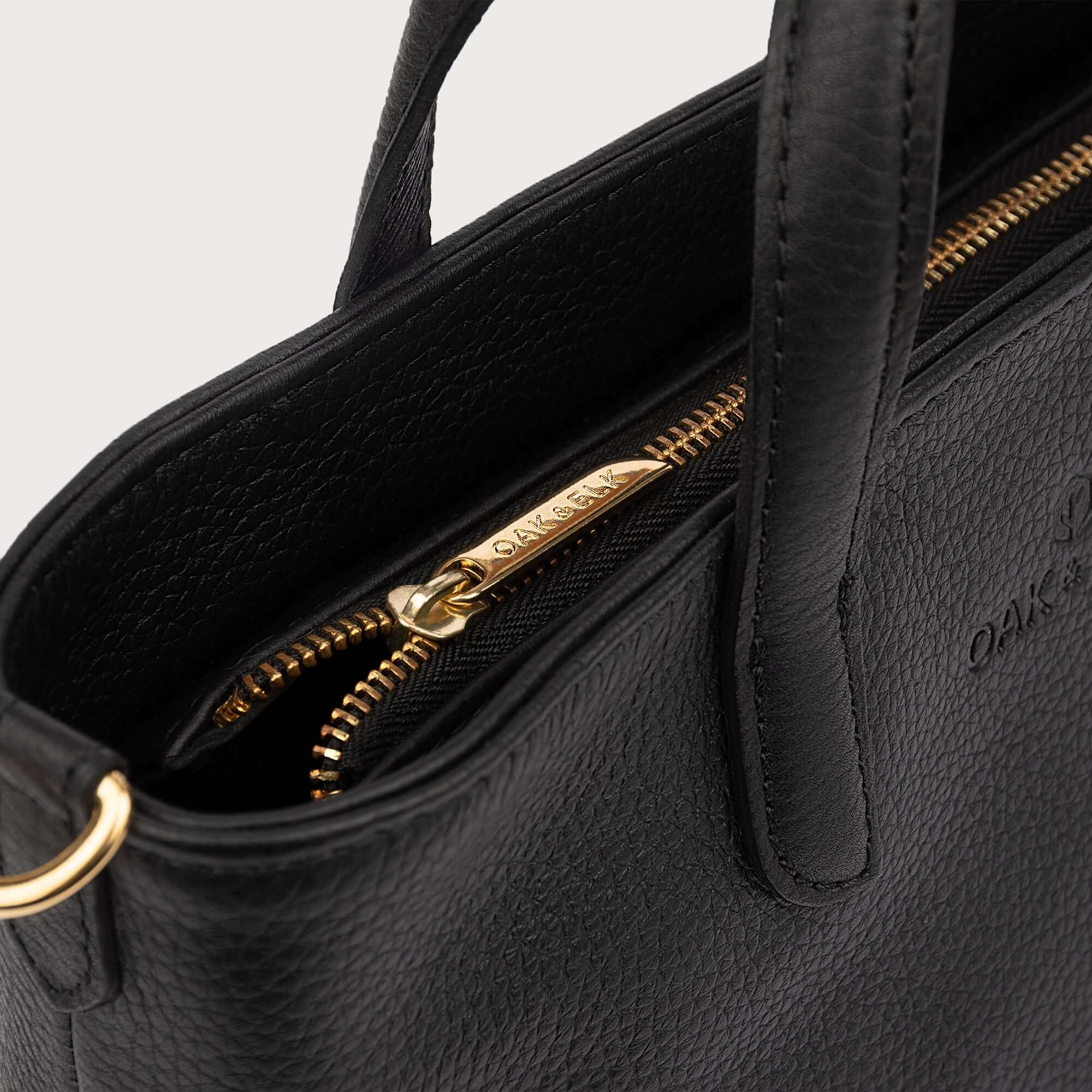Leather Crossbody Bag with Golden Hardware Strap - Perfect Size